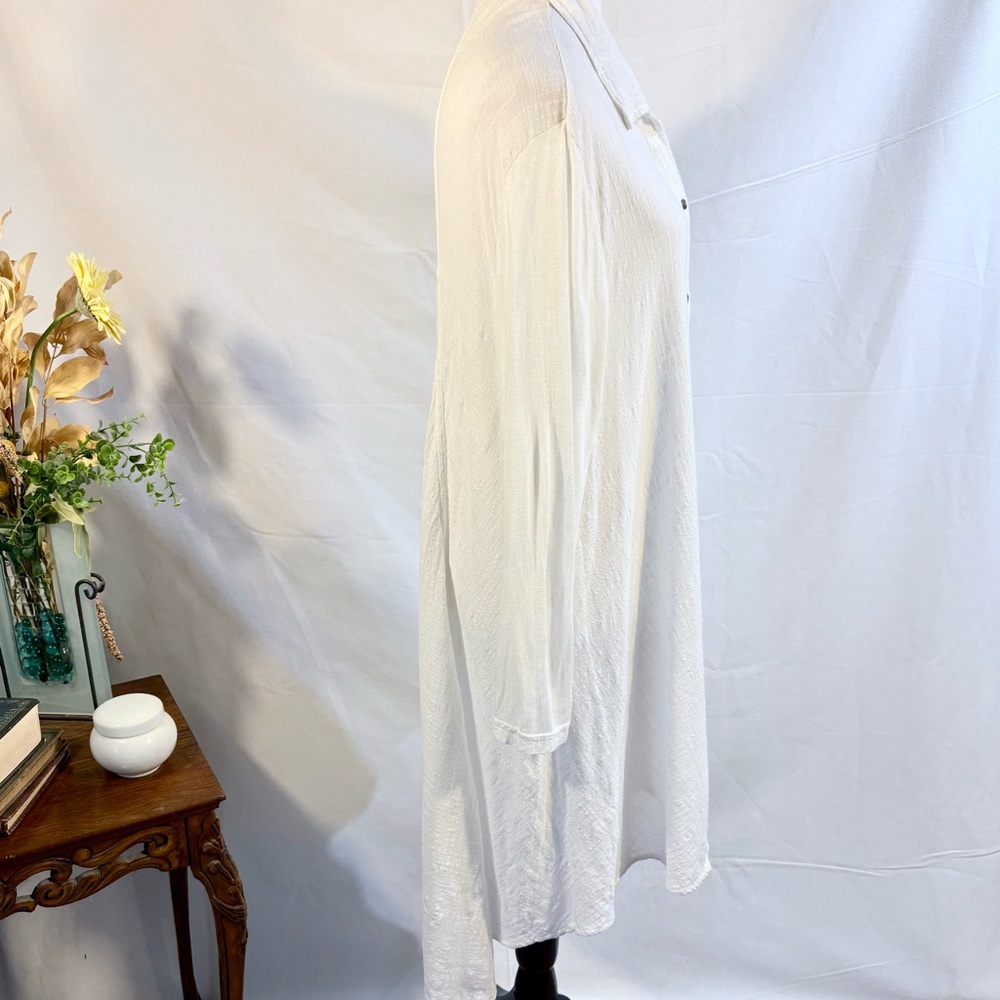 XCVI Cotton Gauze Rayon Contrast Hi Low Tunic Top Size XL💚 - Picture 5 of 11